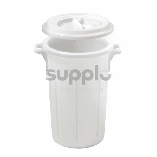 Koš na odpad s víkem 60 litrů - bílá thumbnail