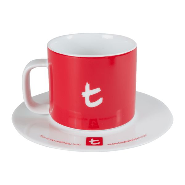 T series porcelánový šálek a podšálek červený 250ml thumbnail