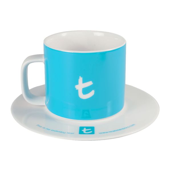 T series porcelánový šálek a podšálek modrý 250ml thumbnail